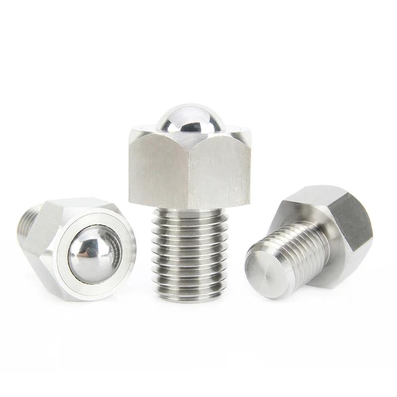 1pc Stainless Steel/POM Main Ball Conveyor Rollers Threaded Ball Rotated Freely Ball Transfer Units Hexagon Cap Ball Plunger