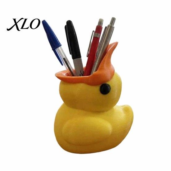 Cute Duck Pen Holder Yellow Pencil Holder, Creative PLA Stationery Organizer, Stable Practical Desktop Storage Cup for Home Office And Classroom