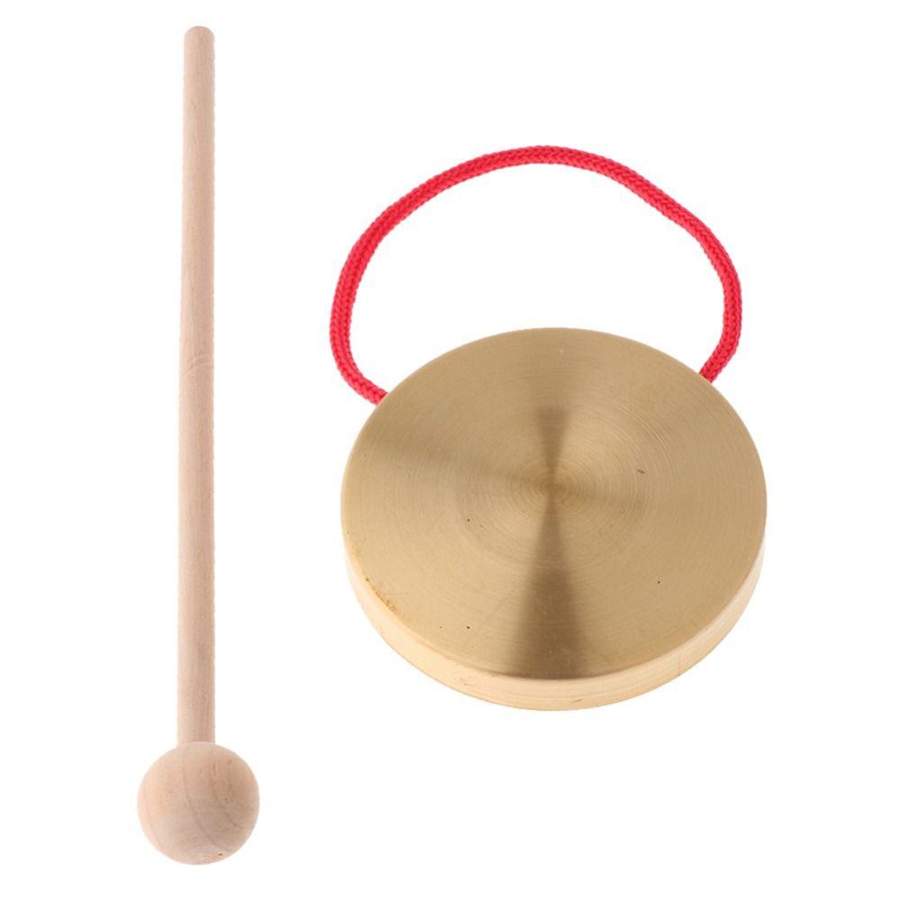 Stage Percussion instrument With Wooden Stick Copper Cymbals Gongs Drums Hand Gong Instrument Toy