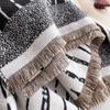 Полосатый двухсторонний шарф в минималистичном стиле, зимний высококлассный темперамент, женская теплая шаль