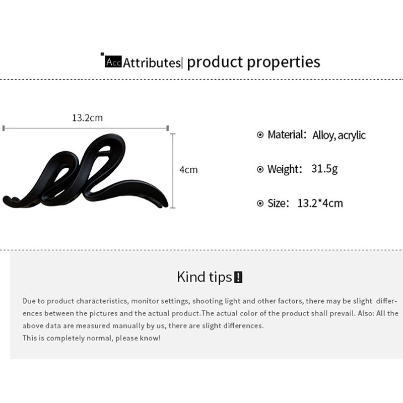 Однотонные акриловые матовые волнистые заколки для волос для женщин, простые универсальные заколки в виде акулы для волос с заостренным кончиком, аксессуары для волос во французском стиле