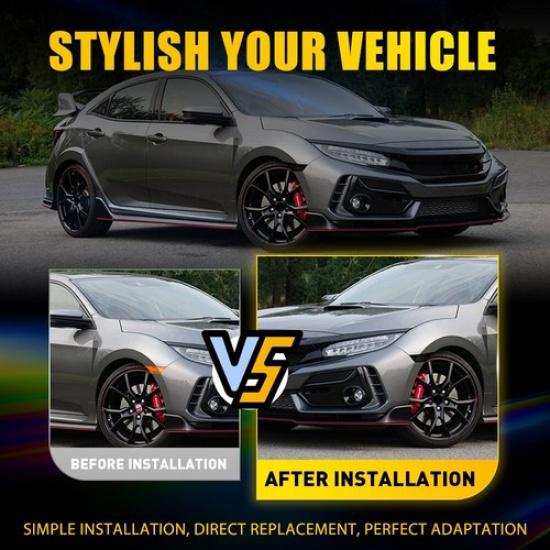 Pair LED Marker Side White Left 2016- Light Fit Right Honda Civic Hatchback