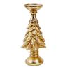 Christmas Tree Candle Holders Vintage Resin Christmas Tree Figurine Pillar Candle Stand for Home Mantel Fireplace Decor
