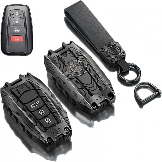 Heavy Metal Key Fob Cover Case Protector For Toyota,Car Key Case Full Protection Key Holder Fit For - Highlander Corolla Prius 2018-2024 RAV4 Camry