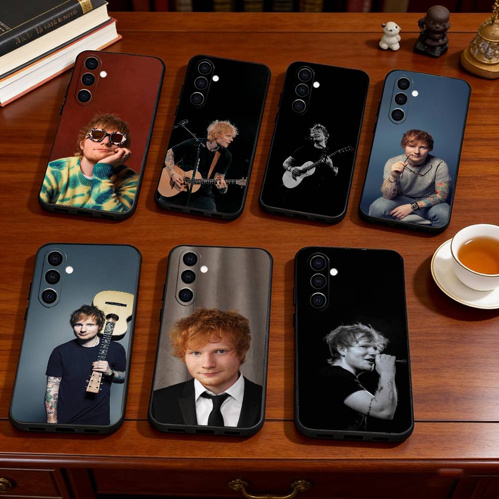Чехол для телефона Singer E-Ed Sheeran для Samsung Galaxy A73, A72, A71, A70, A53, A52, A51, Другие Мягкий черный чехол