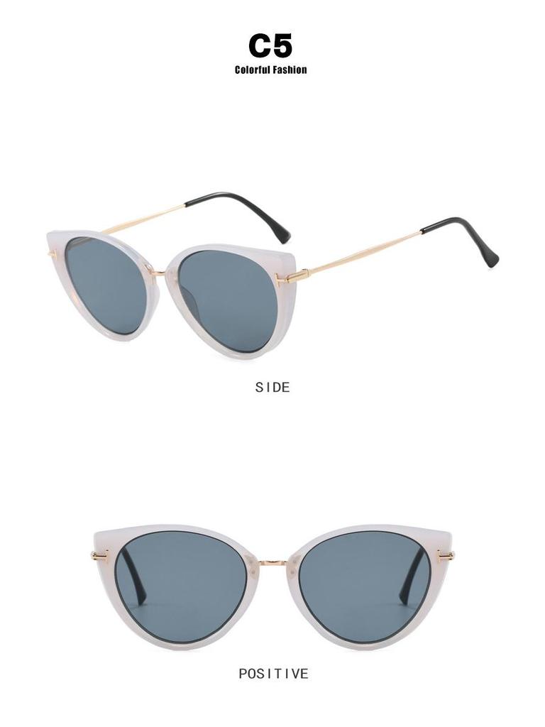 Женские солнцезащитные очки в ретро-стиле «Кошачий глаз» с Т-образной оправой, защита от УФ, 2025