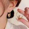 High-end Simple Mabe Bead Earrings for Women, Niche Design, Fashionable Retro Earrings