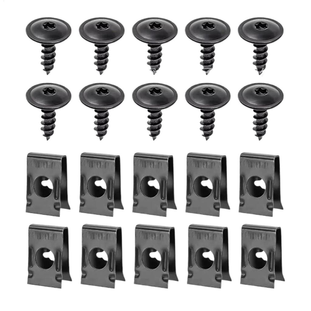 Automotive Screws and Clips Auto U Nut and Screw Clip Metal Rustproof Repair Accessories for RVs Trucks Vehicle Owners Dashboard