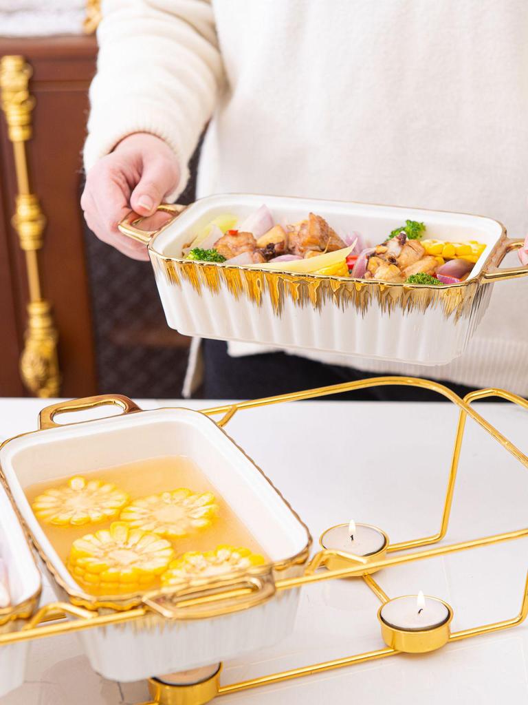 Керамическая кастрюля с двумя ухами и набор для выпечки, 3 предмета