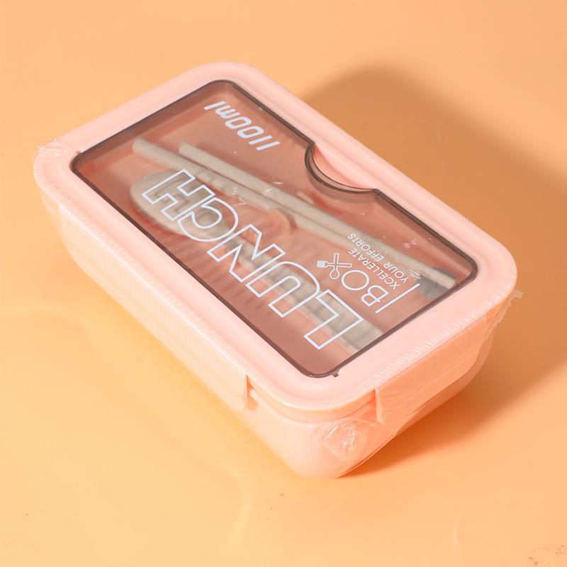 Многофункциональный ланч-бокс большой вместимости с портативными столовыми приборами и герметичными отделениями