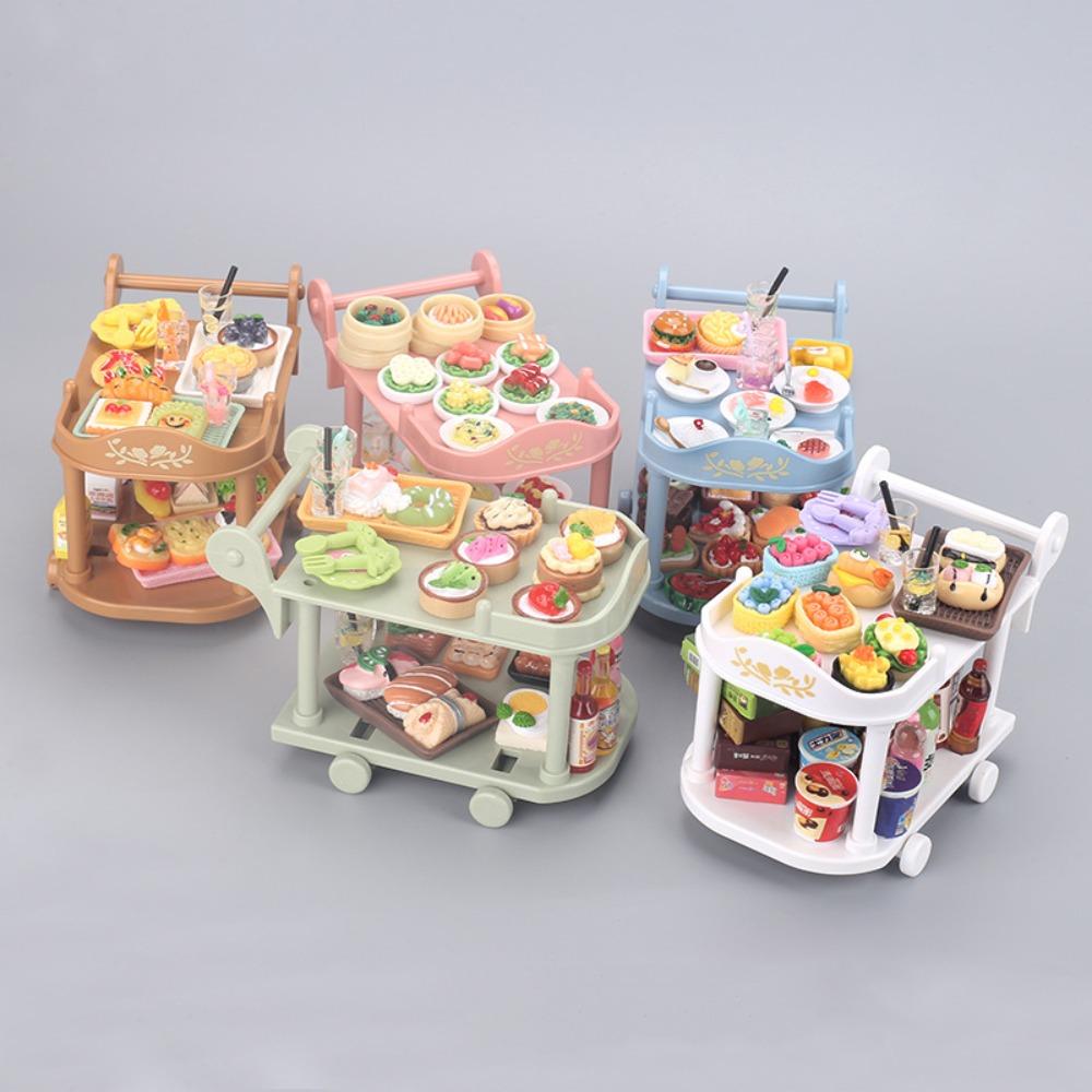 С моделью еды тележки для кукольного домика с едойМини-еда и игровая тележка для еды аксессуары для кукольного домика