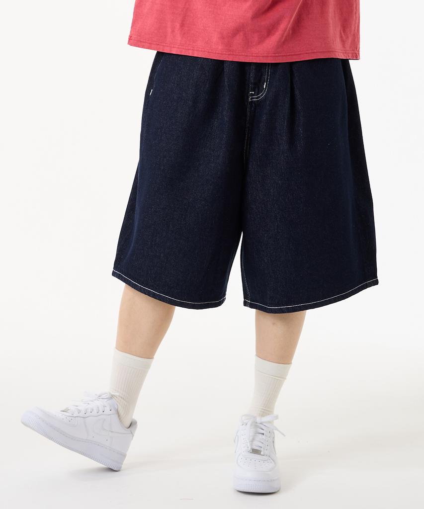 UNKNOWN PLANET Deep Rise Volume Bermuda Pants Indigo