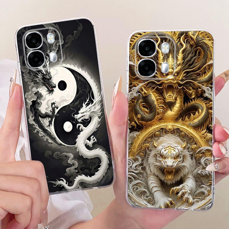Для OPPO A6s CPH2789 Чехол для телефона с рисунком «Крутой Дракон и Тигр» Для Oppo A6S 5G Мягкие силиконовые TPU чехлы