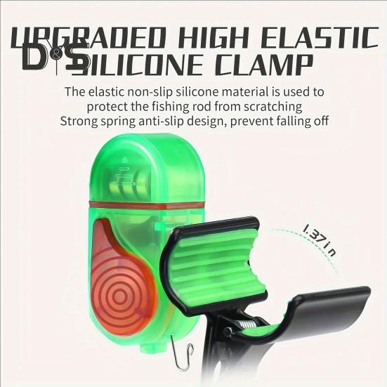 Сигнальная лампа поклевки с зажимом 80 дБ Ночная сигнальная лампа для удочки Универсальный электронный индикатор поклевки Датчик подсечки Светодиодная лампа Аксессуары для рыбалки