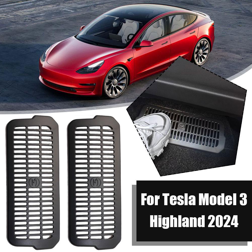 Для Tesla Highland 2024 защитный чехол для воздухозаборника под сиденьем, пылезащитный, антизасоряющий, аксессуар для салона автомобиля, 1 пара