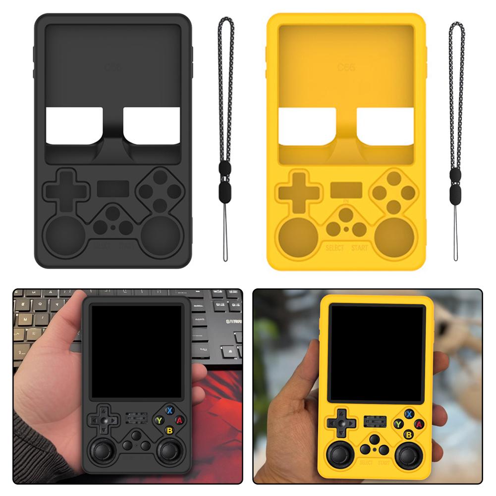 Protective Cover For For R36S PLUS Game Console,Silicone Case drop Protection Simple Solid Color Protective Sleeve With Lanyard