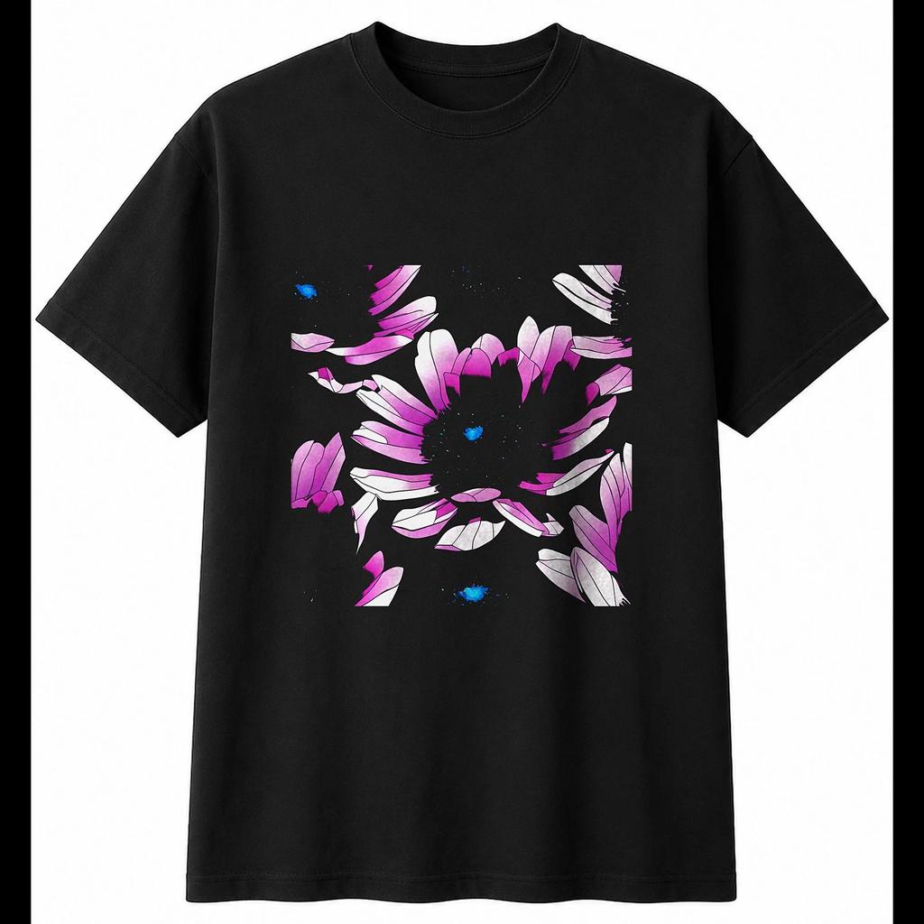 Fantasy Art Anemone Mens T-Shirt Sea Ocean Black 100% Cotton Printed Diving