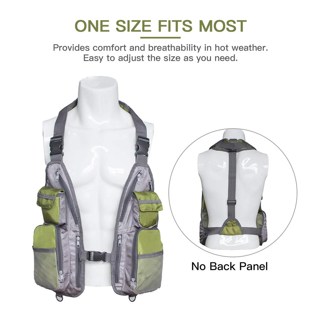 Ultra-light Fishing Vest Men Women Breathable Adjustable Waistcoat with Pockets D Rings for Boating