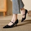 Fashion Rivet Designer High Heels Women Pointed Toe Elegant Office Women Shoes Spring Autumn Fashion Suede Low Heel Mules Pumps Women
