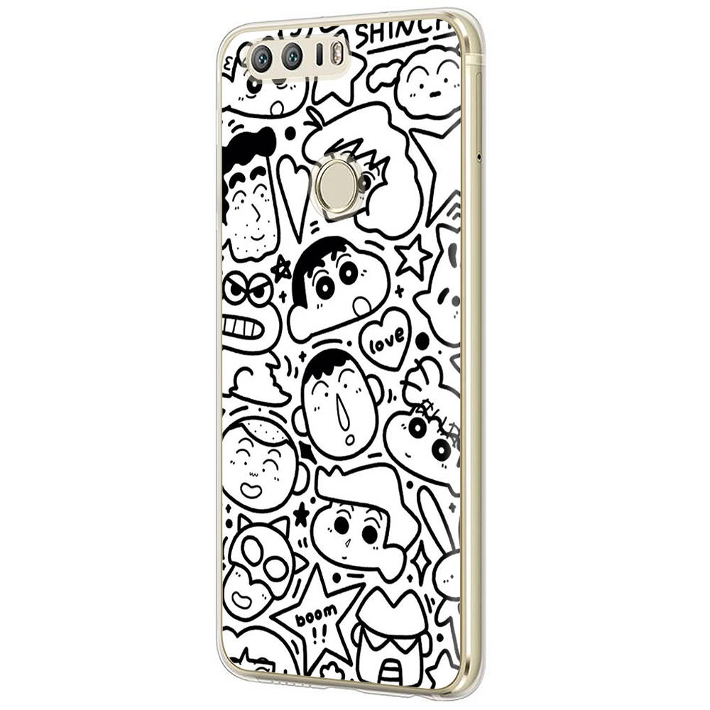 Чехол DT43 Crayon Shin Chan для Samsung A04 A14 A23 A34 A54 M23 M33 M52 M53 Realme 10 9 C30S C35 C55 VIVO Y02S Y21 Y33S Y51 X80 Pro Прозрачная крышка
