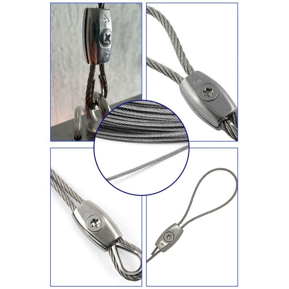 1Pc Durable 2/3/4/6/8mm Wire Rope Sleeve Fixing Clip Zinc Alloy Cable Clip Hardware Grip Clamp Wire Ferrules Steel Wire Rope