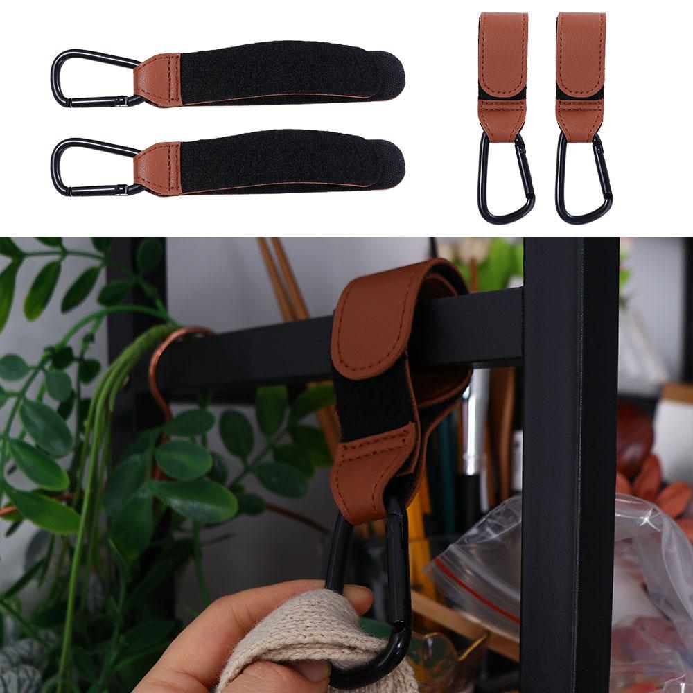 Accessories PU Leather Stroller Hooks Clips Cart Organizer Baby Bag Stroller Hook Pram Hook