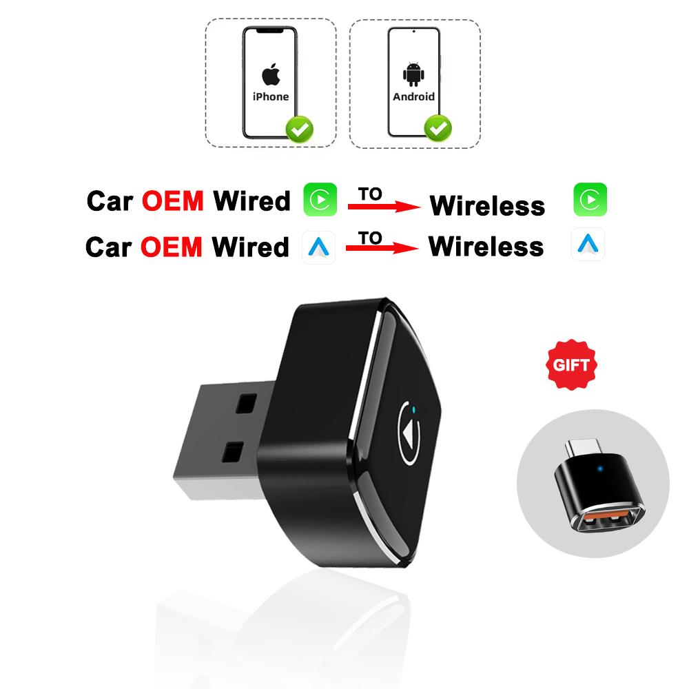 Новый беспроводной адаптер CarPlay Android Auto USB-донгл Смарт мини-бокс Plug and Play Универсальный для VW Toyota Nissan Honda Ford Benz