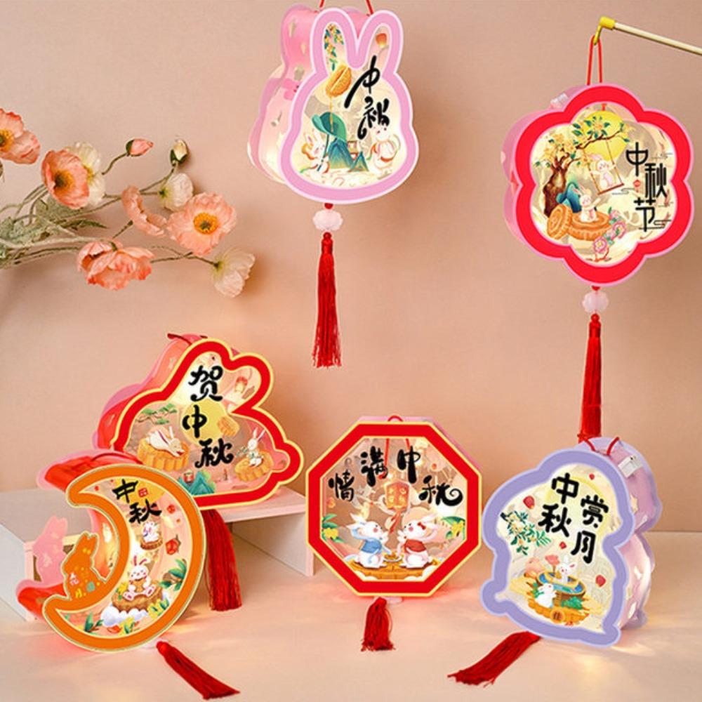 Luminous Transparent Rabbit Lantern Cartoon Lantern DIY Material Package  Mid-Autumn Festival