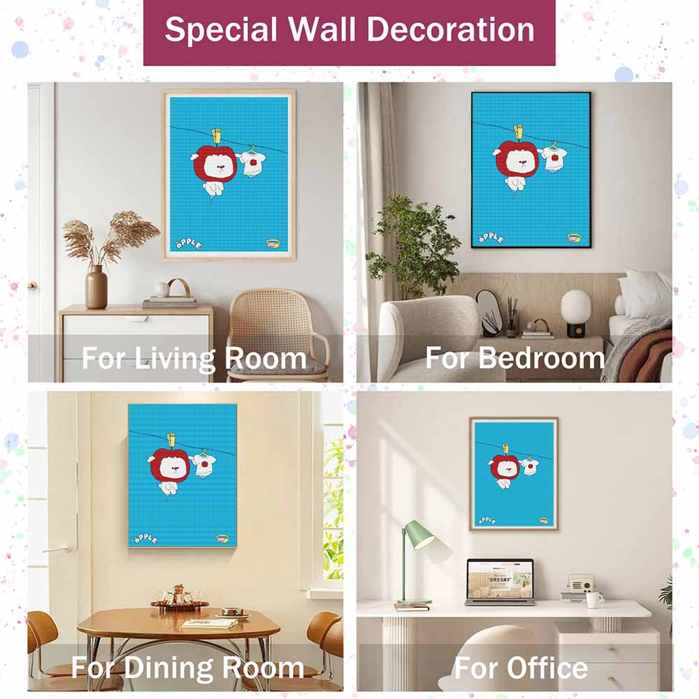 5D DIY Diamond Painting Set Cute Apple Dog Animal Diamond Art Embroidery Home Decor Gift