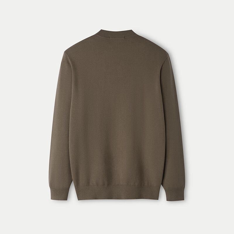 HLA Men's Semi-High Collar Embroidered Pullover Sweater