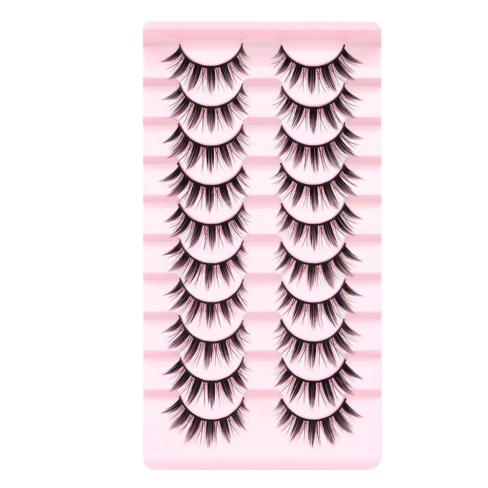 Dense Black False Eyelashes - Natural, Full Strip for Cosplay/Comic, Ideal for Beginners and Cross-Border Styles.
