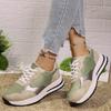 Женские кроссовки смешанных цветов на платформе, спортивная обувь, женская удобная повседневная обувь на шнуровке, женские модные нескользящие теннисные туфли