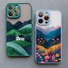 Чехол для телефона "Горная лесная деревня" для iPhone 13 12 Mini Pro Max 17 16 15 11 14 Pro Max Plus XR X XS Ударопрочные задние крышки
