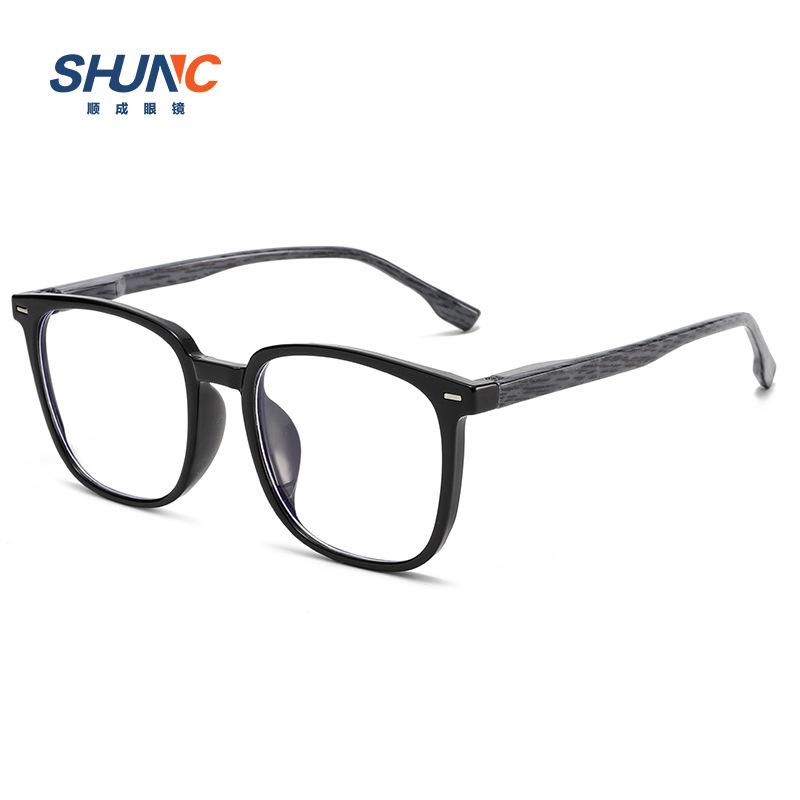 Деревянная текстура Большая оправа Тонкие простые очки Защита от синего света Можно подобрать с диоптриями Плоские очки Студенческие Ретро