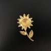 Женская мода со стразами, ювелирные изделия, подарок, одежда, значок, декор, брошь с подсолнухом, булавка
