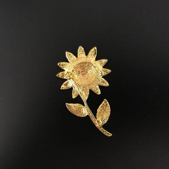 Женская мода со стразами, ювелирные изделия, подарок, одежда, значок, декор, брошь с подсолнухом, булавка