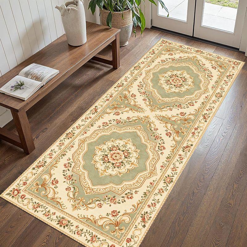 European-Style Light Luxury Long Corridor Rug, Non-Slip Washable Long Runner for Hallways Bedrooms, Home Decor