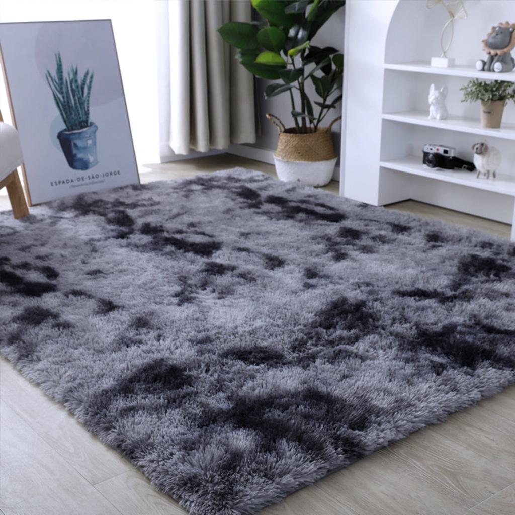 Modern Grey Fluffy Anti Slip Rug For Living Room Sofa And Bedroom Decor Washable Large Floor Covering Mat