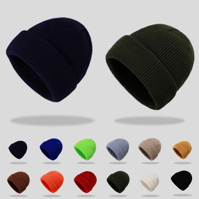 Casual And Trendy Plain Knit Beanie Hat Perfect For Outdoor Winter Work