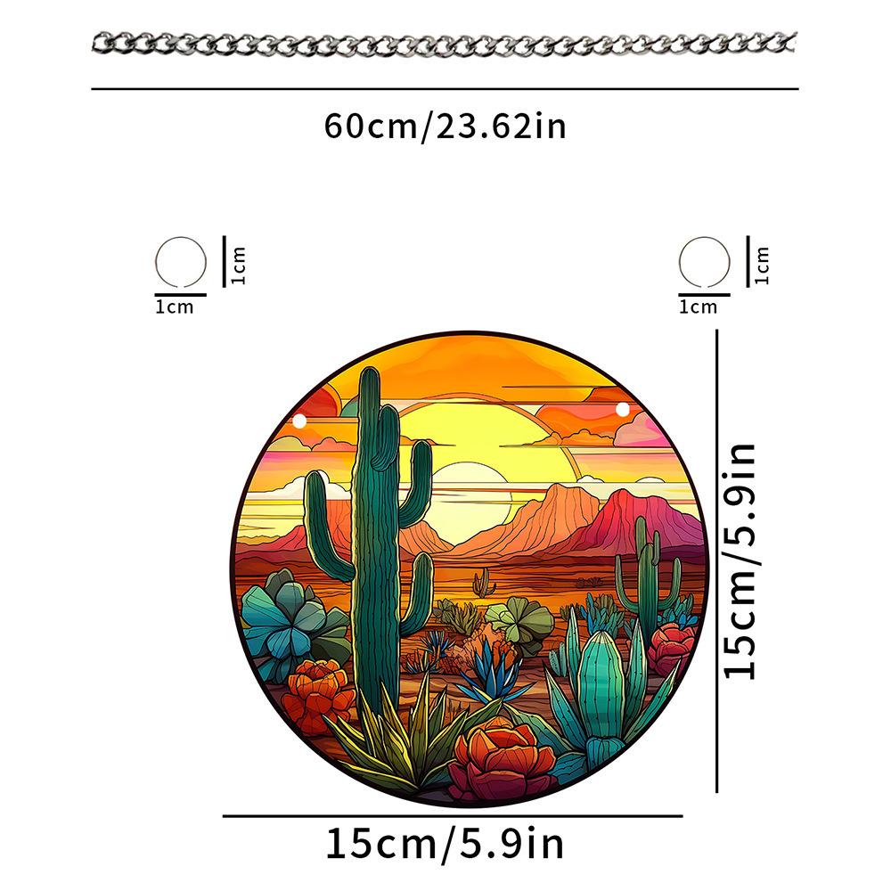 Витражная панель-ловец солнца с колибри, настенный/дверной подвесной декор, птицы, круглый, расписанный акрилом, подвеска для окна, украшение для дома/комнаты
