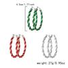 Exaggerated Red and Green Fashion Personality Christmas Day Colorful Spiral Geometric Earring Earrings