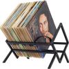 Single Tier Vinyl Record Storage Matte Black Vinyl Record Holder 80 To 100 Lp Capacity CD Record Display Rack Magazine Bookshelf