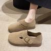 Fashion Spring/Autumn Solid Color Fashionable Comfortable Elegant Buckle Low Heel Women's Shoes Round Toe Flat Walking Casual Shoes
