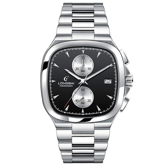 Luxury Chronograph Watch Men Business Chrono Quartz Wristwatches Square Sports Watch VK61 Movt 50M Waterproof Clock Gift Longbai
