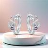 S925 Sterling Silver Purple Zircon Pet Paw Print Earrings Hoop Earrings Women Jewelry Original Trendy Anniversary Gifts