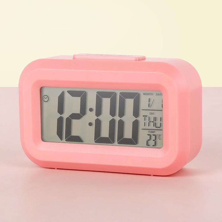 12/24h LED Digital Display Alarm Clock Home Office Bedside Power Multifunction Snooze Temperature Night Light Date Alarm Clock