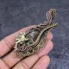 Mud Crack Fossil Handmade Copper Wire Wrap Jewelry Pendant 3.94" W0B61