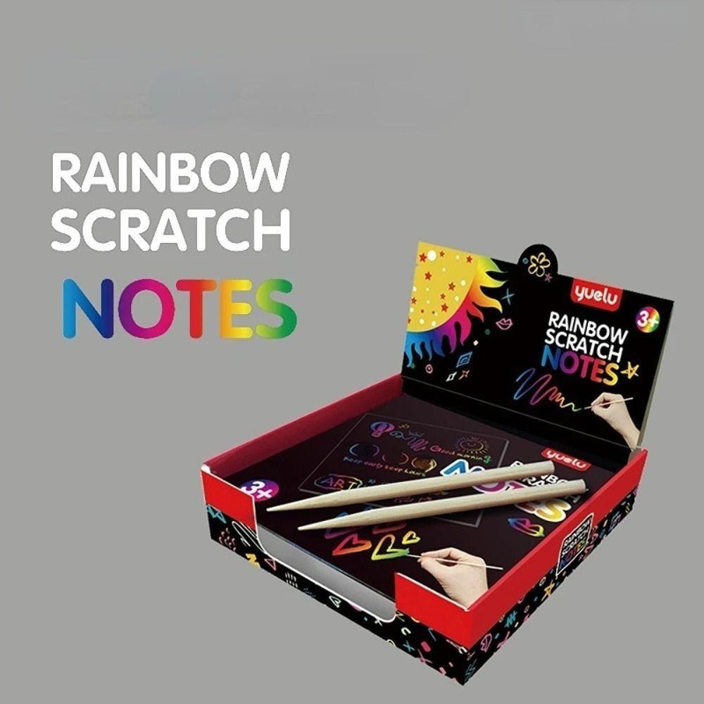 Painting Template Rainbow Scratch Cards Scratch Art Paper Scratch Notes Paper Draw Painting Toys