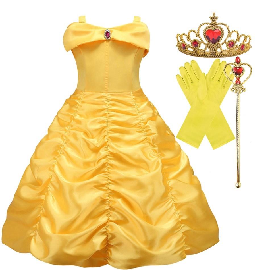 Girls Birthday Party Costumes Kids Belle Dress Up Beauty and The Beast Costume Princess Dress Baby Christmas Halloween Costume