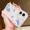 Прозрачный мягкий силиконовый чехол с цветочным узором для iPhone 16E 16 Pro Max 15 Pro 14 13 12 11, противоударный прозрачный чехол для телефона с алмазной рамкой